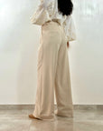 Pantalone Piegone Beige