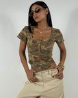Maglia Crop Military