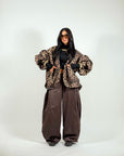 Pant Big Balloon Satin Marrone