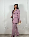 Tailleur Office Gessato Rosa