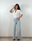 Jeans Wide Leg Chiaro