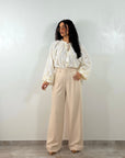 Pantalone Piegone Beige