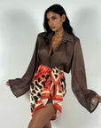 Gonna Pareo Orange Animalier