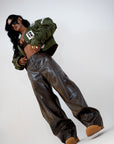 Pantalone Ecopelle Stringhe