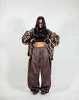 Pant Big Balloon Satin Marrone