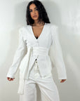 Blazer Consuelo Righe Bianco