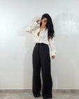 Pantalone con Pinces Nero