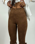 Leggings Scamosciato Camel