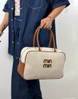 Borsa Canvas Miu Camel