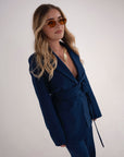 Tailleur Office Gessato Blu