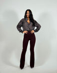 Pantaloni Zampa Modellanti Vino
