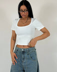 Maglia Crop Costine