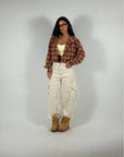 Jeans Balloon Cargo Panna