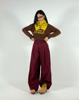 Pantalone Full Felpato Bordeaux