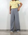 Pantalone Piegone Grigio Chiaro