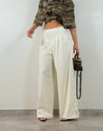 Pantalone Lace Side Panna