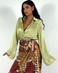 Camicia Organza Manica Ventaglio