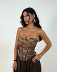 Corsetto Macramè Marrone
