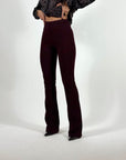 Pantaloni Zampa Modellanti Vino