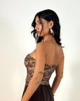 Corsetto Macramè Marrone