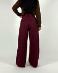Pantalone Full Felpato Bordeaux