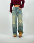 Jeans Wide Strappi