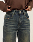 Jeans Sabbiato Borchie