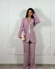 Tailleur Office Gessato Rosa