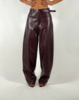Pant Balloon Ecopelle Vino