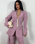 Tailleur Office Gessato Rosa