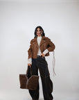Borsa Suede Marrone