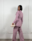 Tailleur Office Gessato Rosa