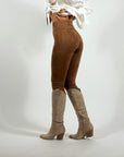 Leggings Scamosciato Camel