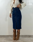Gonna in Denim Longuette