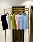 T-Shirt Basic con Spalline