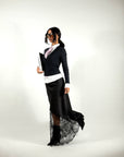 Gonna Satin e Pizzo Nero