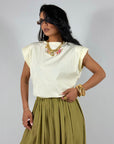 T-Shirt Basic con Spalline