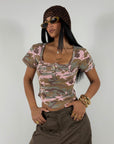 Maglia Crop Military