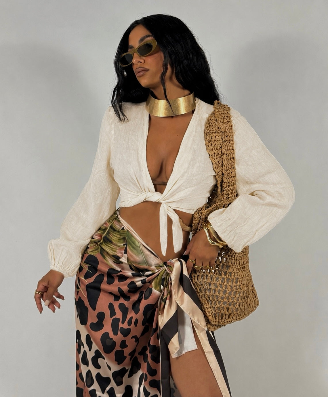 Camicia Crop 100% Lino