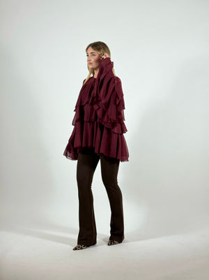 Pantaloni a Zampa Modellanti Marrone