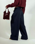 Pantaloni con Pinces Blu
