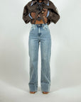 Jeans Wide con Cucitura