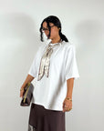 T-Shirt con Foulard Bianca