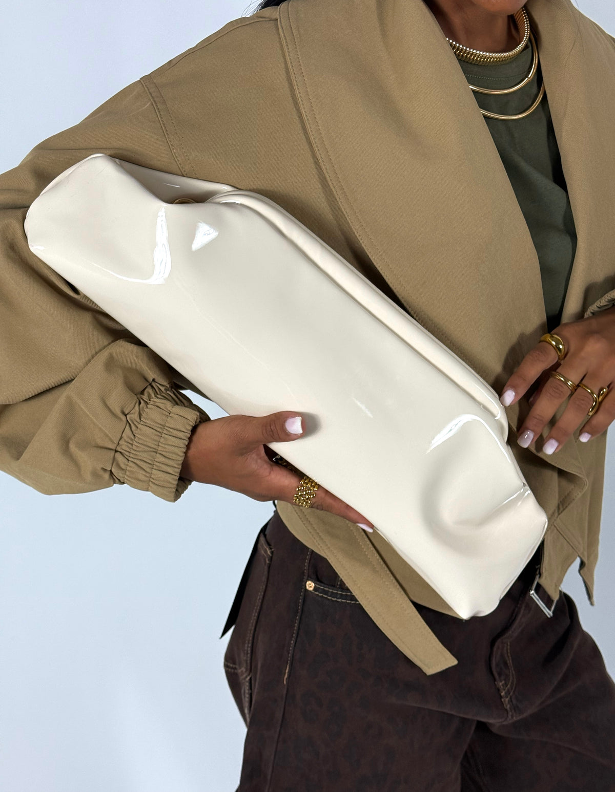 Borsa Baguette Lucida