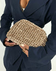 Clutch in Velluto Moka Mousse