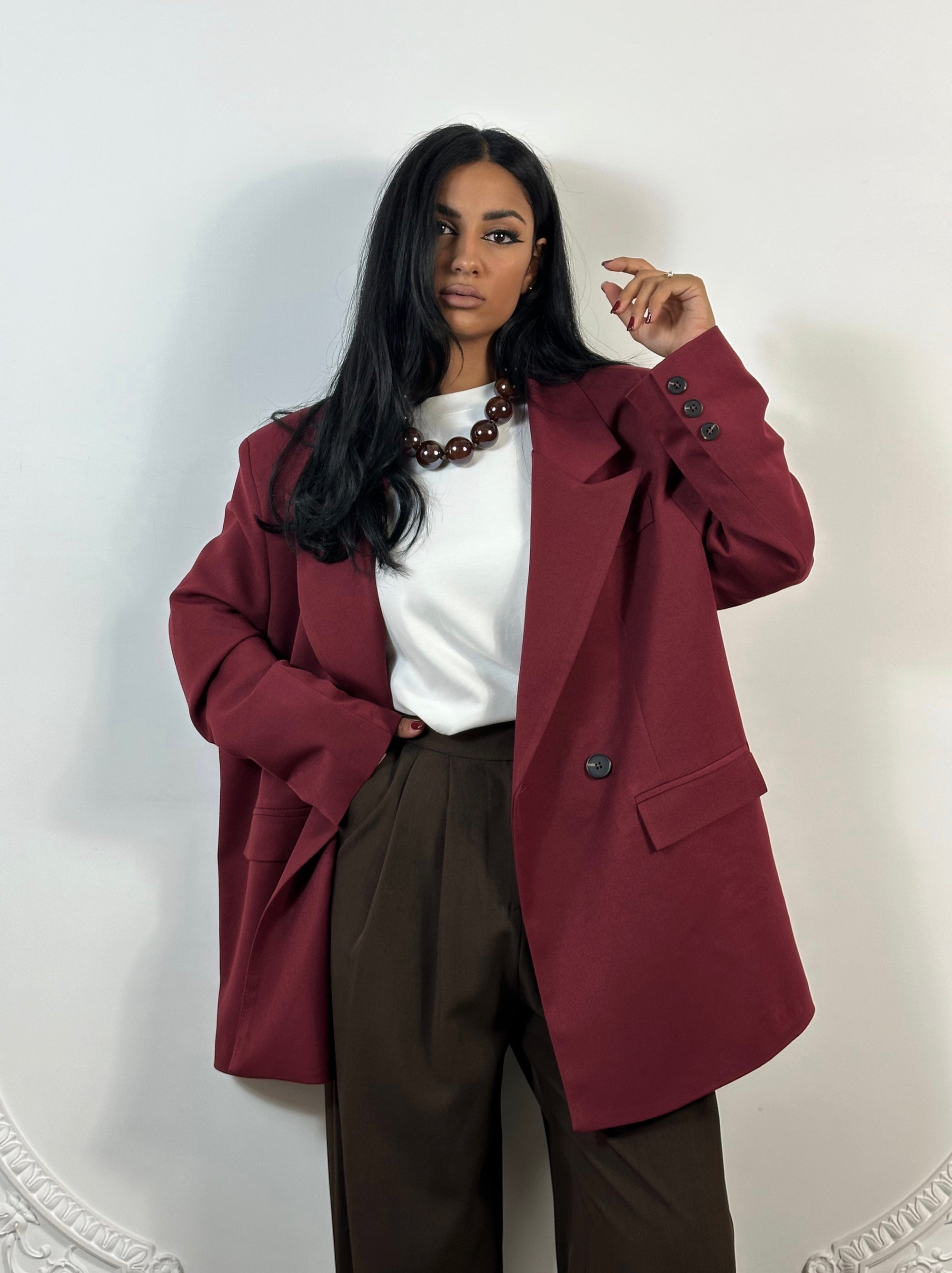 Blazer Oversize Bordeaux