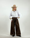 Pantalone Flare Marrone