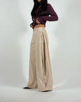 Pant Big Balloon Satin Beige