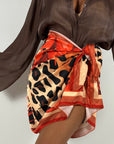 Gonna Pareo Orange Animalier