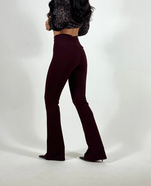 Pantaloni Zampa Modellanti Vino